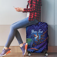 Takahe New Zealand Personalised Luggage Cover Harakeke Silver Fern Maori Pattern LT22 - Polynesian Pride