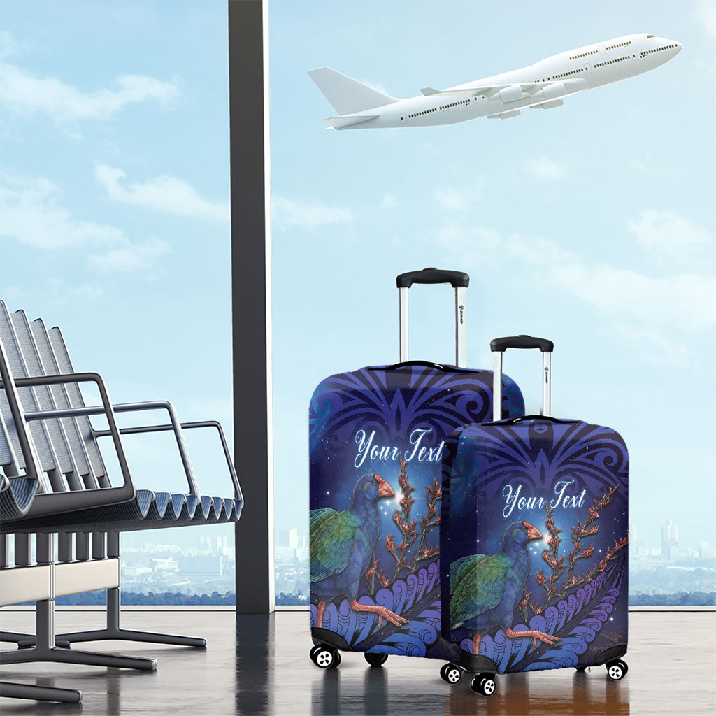Takahe New Zealand Personalised Luggage Cover Harakeke Silver Fern Maori Pattern LT22 - Polynesian Pride