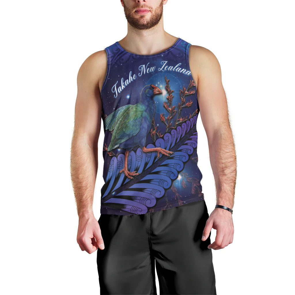 Takahe New Zealand Personalised Men Tank Top Harakeke Silver Fern Maori Pattern LT22 - Polynesian Pride