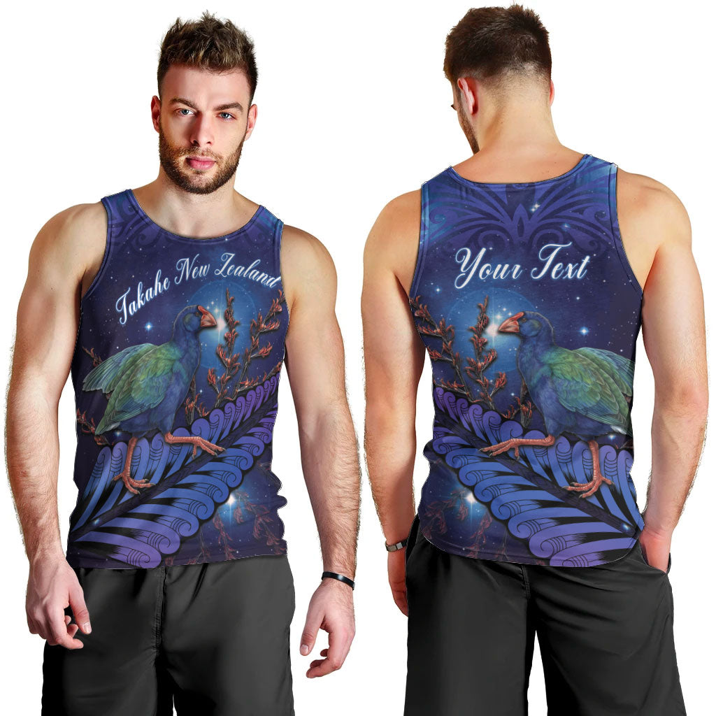 Takahe New Zealand Personalised Men Tank Top Harakeke Silver Fern Maori Pattern LT22 - Polynesian Pride