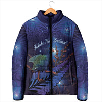Takahe New Zealand Personalised Padded Jacket Harakeke Silver Fern Maori Pattern LT22 - Polynesian Pride