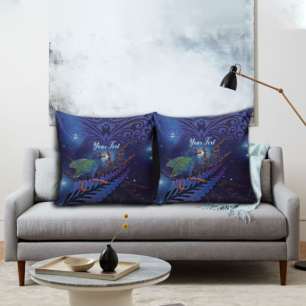 Takahe New Zealand Personalised Pillow Cover Harakeke Silver Fern Maori Pattern LT22 - Polynesian Pride
