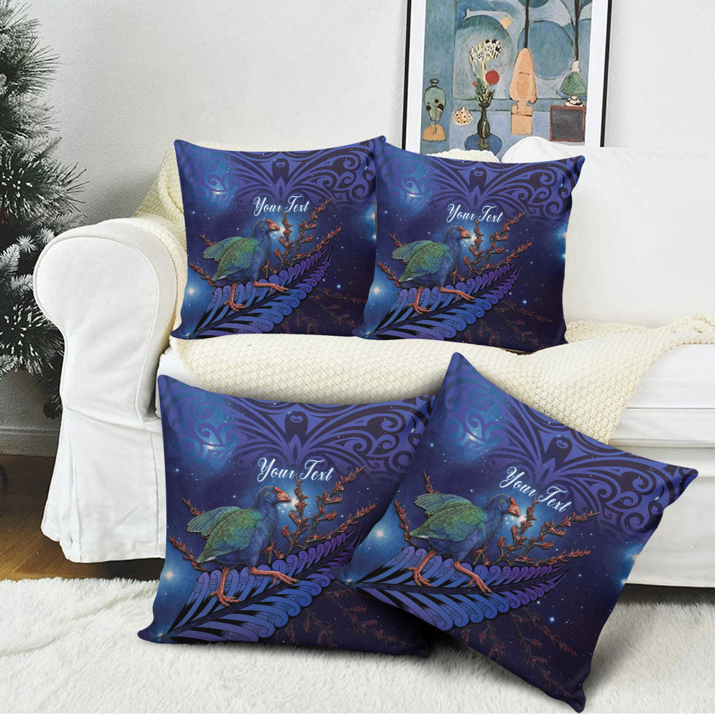 Takahe New Zealand Personalised Pillow Cover Harakeke Silver Fern Maori Pattern LT22 - Polynesian Pride