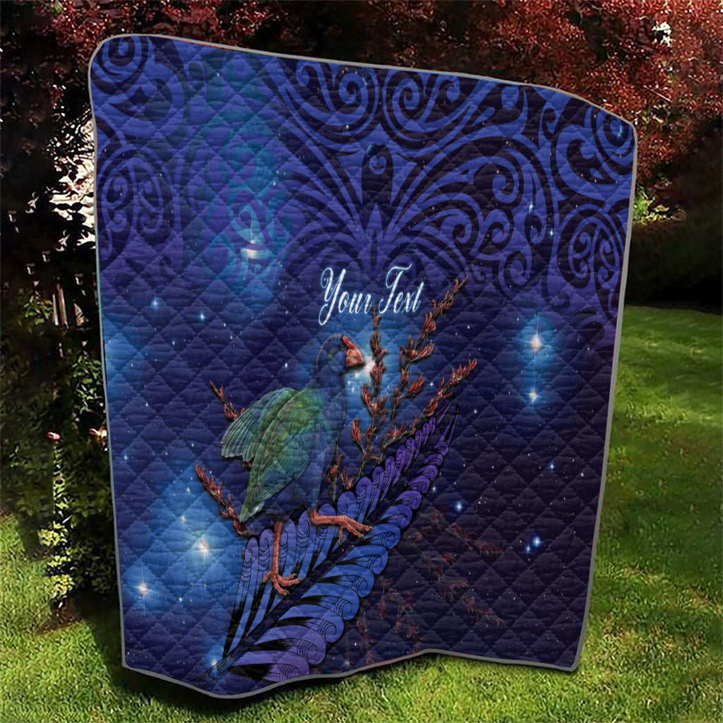 Takahe New Zealand Personalised Quilt Harakeke Silver Fern Maori Pattern LT22 - Polynesian Pride