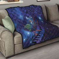 Takahe New Zealand Personalised Quilt Harakeke Silver Fern Maori Pattern LT22 - Polynesian Pride
