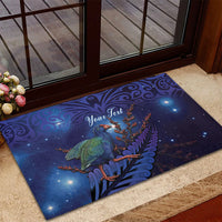 Takahe New Zealand Personalised Rubber Doormat Harakeke Silver Fern Maori Pattern LT22 - Polynesian Pride