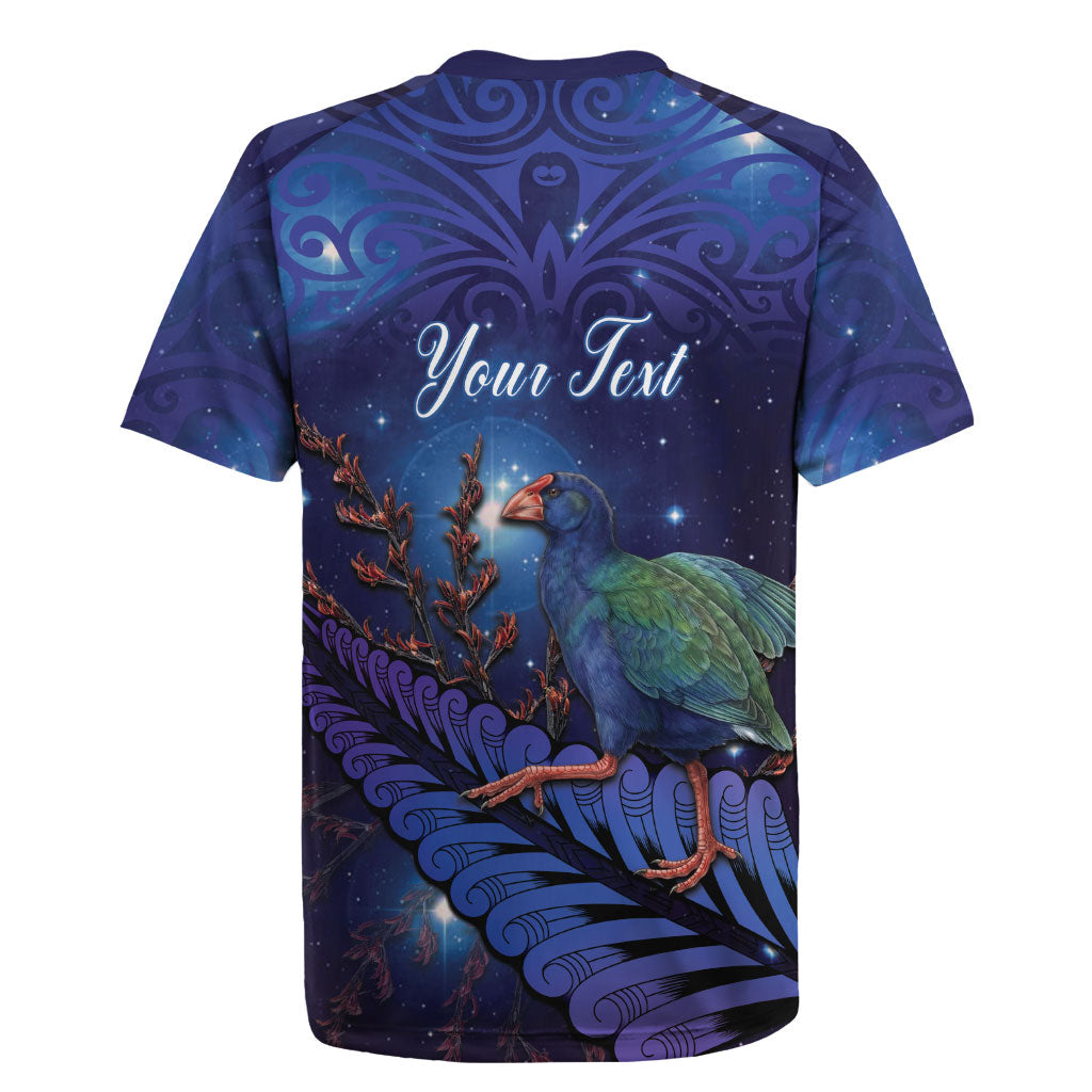 Takahe New Zealand Personalised Rugby Jersey Harakeke Silver Fern Maori Pattern LT22 - Polynesian Pride