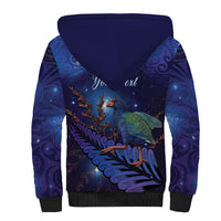 Takahe New Zealand Personalised Sherpa Hoodie Harakeke Silver Fern Maori Pattern LT22 - Polynesian Pride