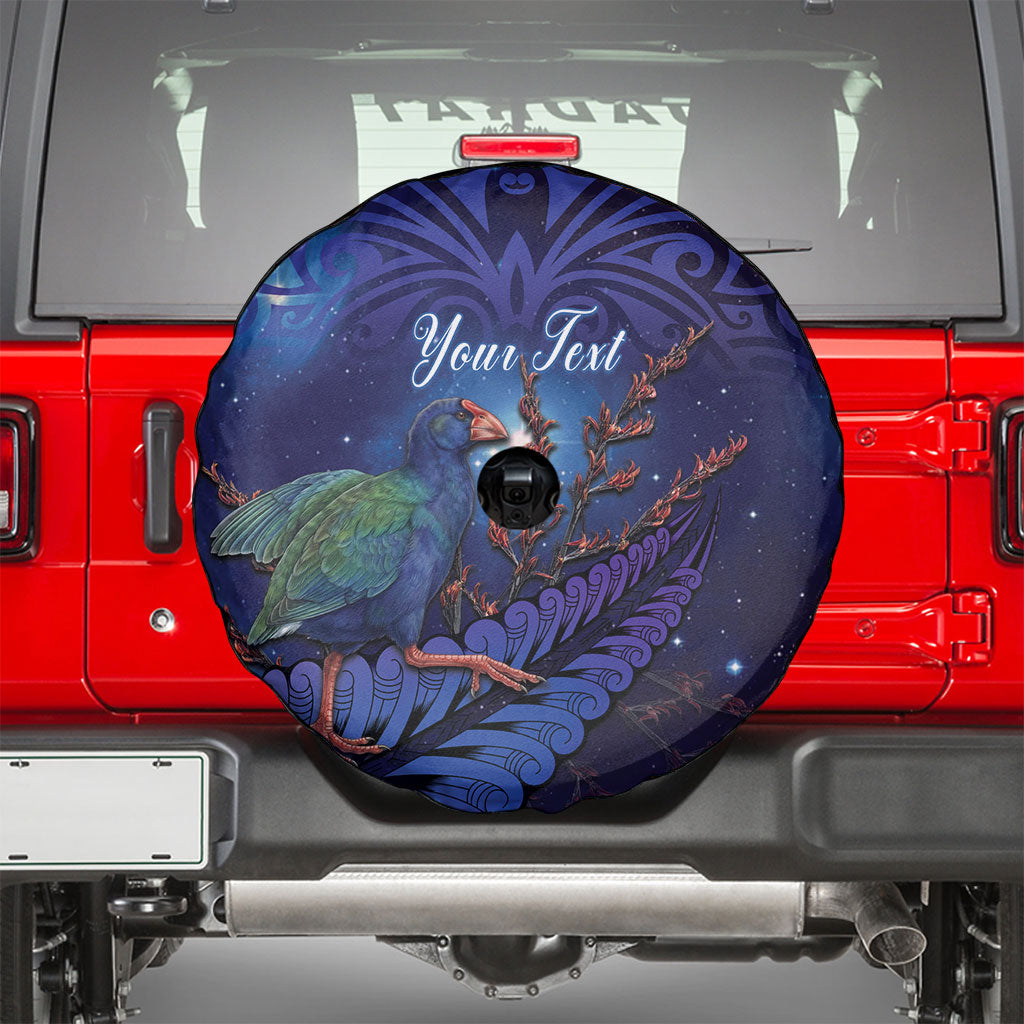 Takahe New Zealand Personalised Spare Tire Cover Harakeke Silver Fern Maori Pattern LT22 - Polynesian Pride