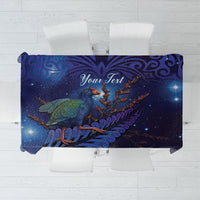 Takahe New Zealand Personalised Tablecloth Harakeke Silver Fern Maori Pattern LT22 Blue - Polynesian Pride