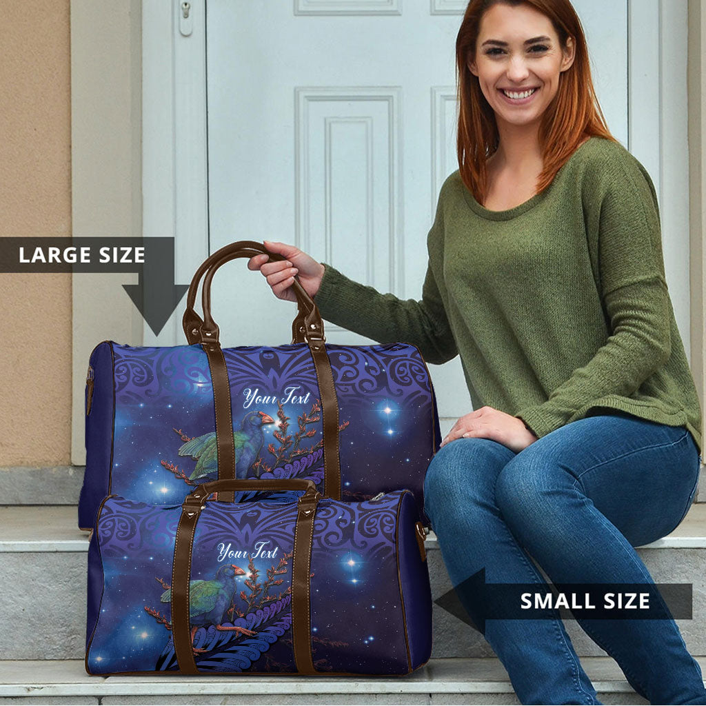 Takahe New Zealand Personalised Travel Bag Harakeke Silver Fern Maori Pattern LT22 - Polynesian Pride