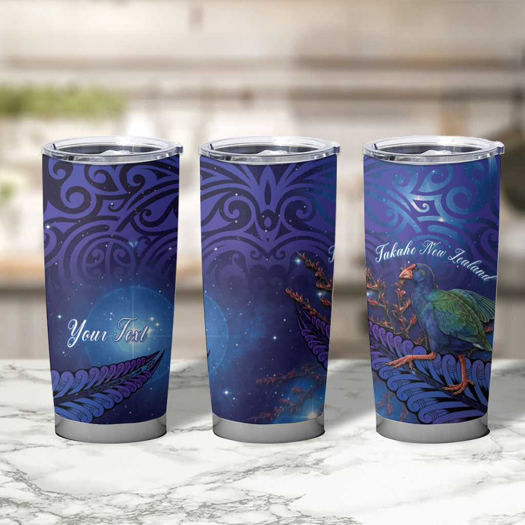 Takahe New Zealand Personalised Tumbler Cup Harakeke Silver Fern Maori Pattern LT22 - Polynesian Pride