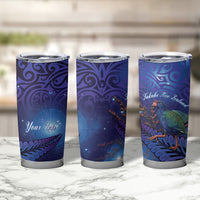 Takahe New Zealand Personalised Tumbler Cup Harakeke Silver Fern Maori Pattern LT22 - Polynesian Pride