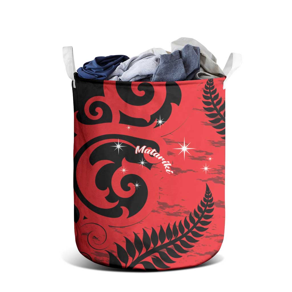 New Zealand Matariki Laundry Basket Maori New Year Koru Pattern LT22 - Polynesian Pride