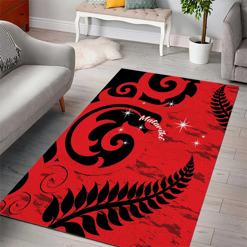 New Zealand Matariki Area Rug Maori New Year Koru Pattern LT22 - Polynesian Pride