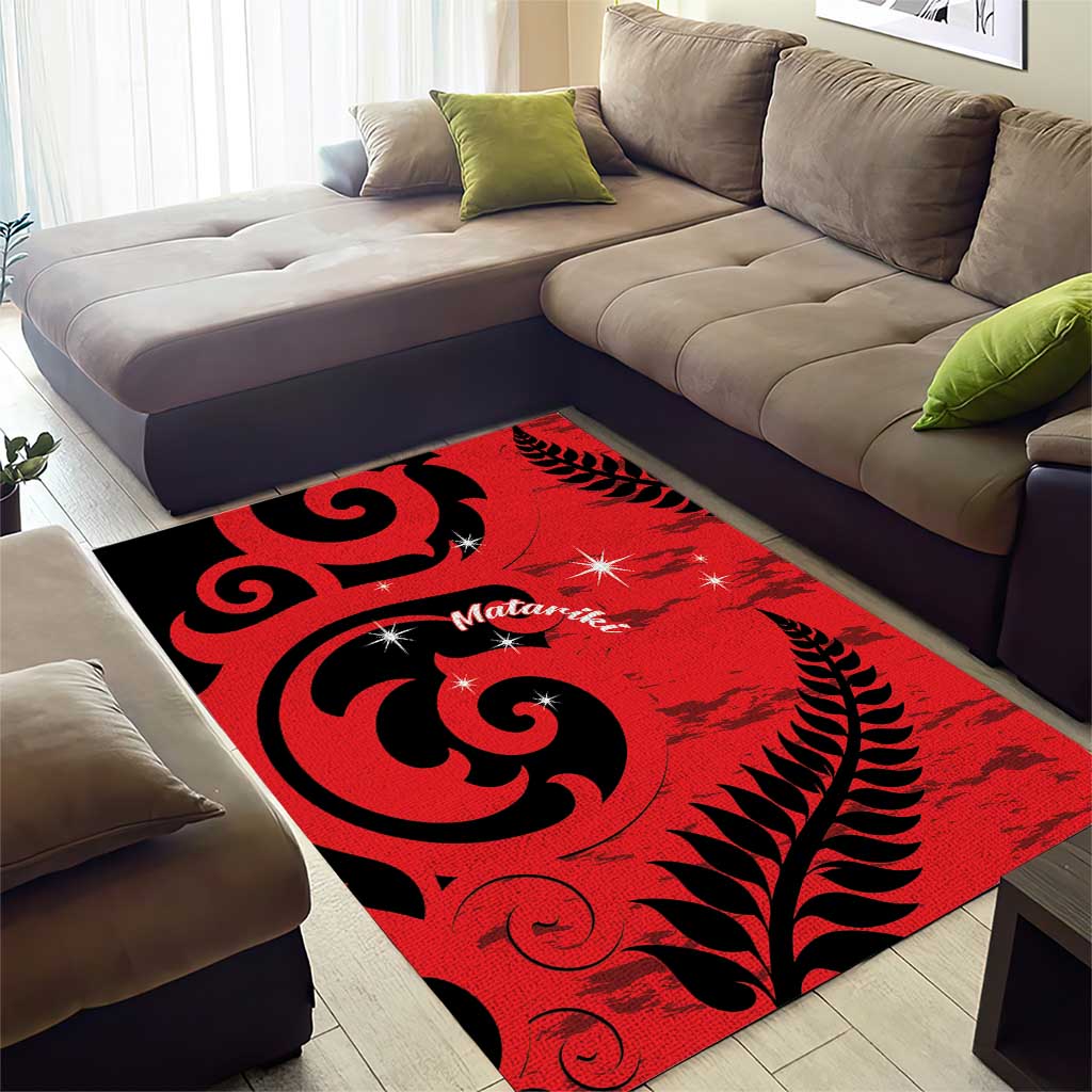 New Zealand Matariki Area Rug Maori New Year Koru Pattern LT22 - Polynesian Pride