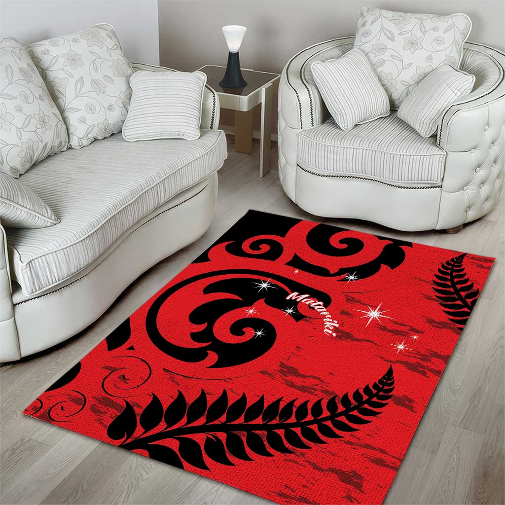 New Zealand Matariki Area Rug Maori New Year Koru Pattern LT22 - Polynesian Pride