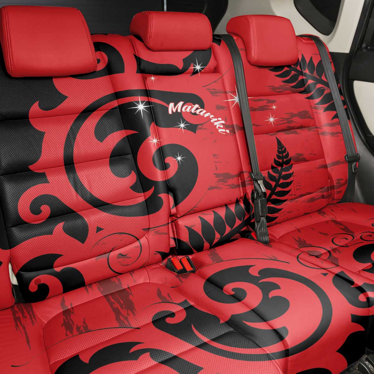 New Zealand Matariki Back Car Seat Cover Maori New Year Koru Pattern LT22 - Polynesian Pride
