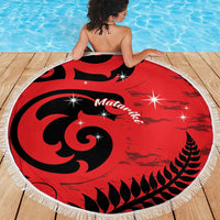 New Zealand Matariki Beach Blanket Maori New Year Koru Pattern LT22 - Polynesian Pride