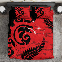 New Zealand Matariki Bedding Set Maori New Year Koru Pattern LT22 Red - Polynesian Pride
