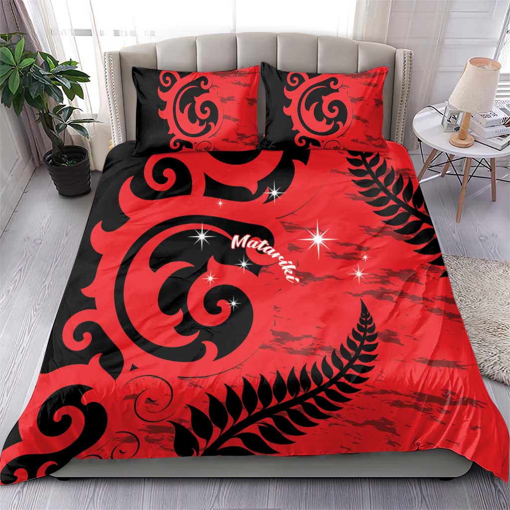 New Zealand Matariki Bedding Set Maori New Year Koru Pattern LT22 - Polynesian Pride