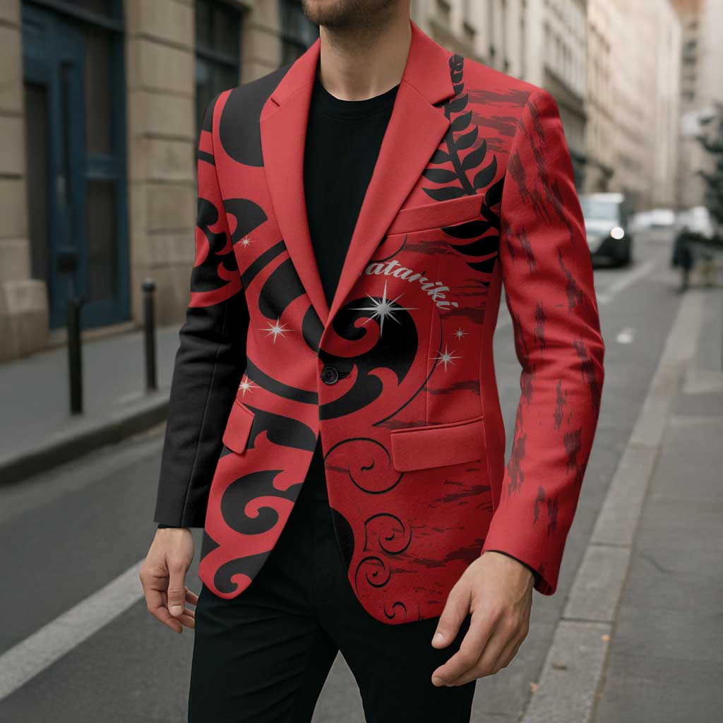 New Zealand Matariki Blazer Maori New Year Koru Pattern LT22 - Polynesian Pride