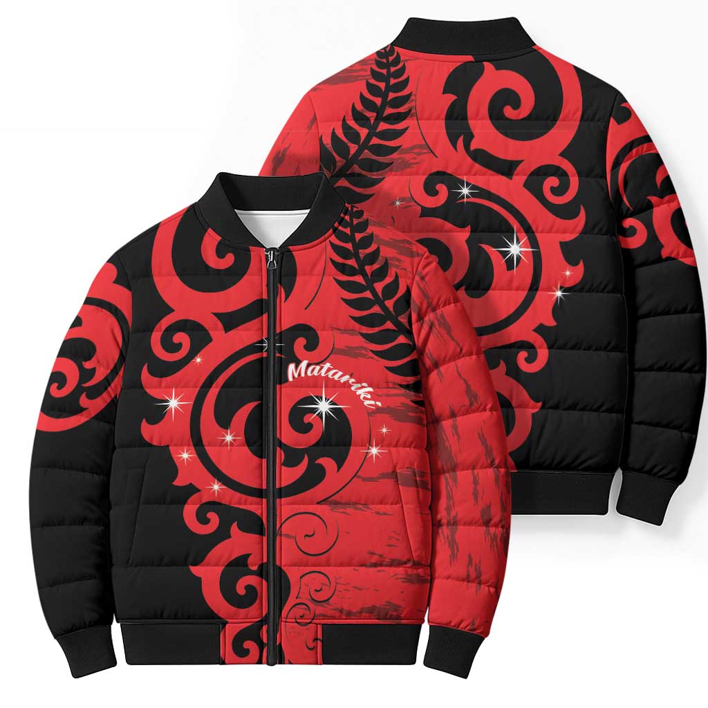 New Zealand Matariki Bomber Puffer Jacket Maori New Year Koru Pattern LT22 - Polynesian Pride