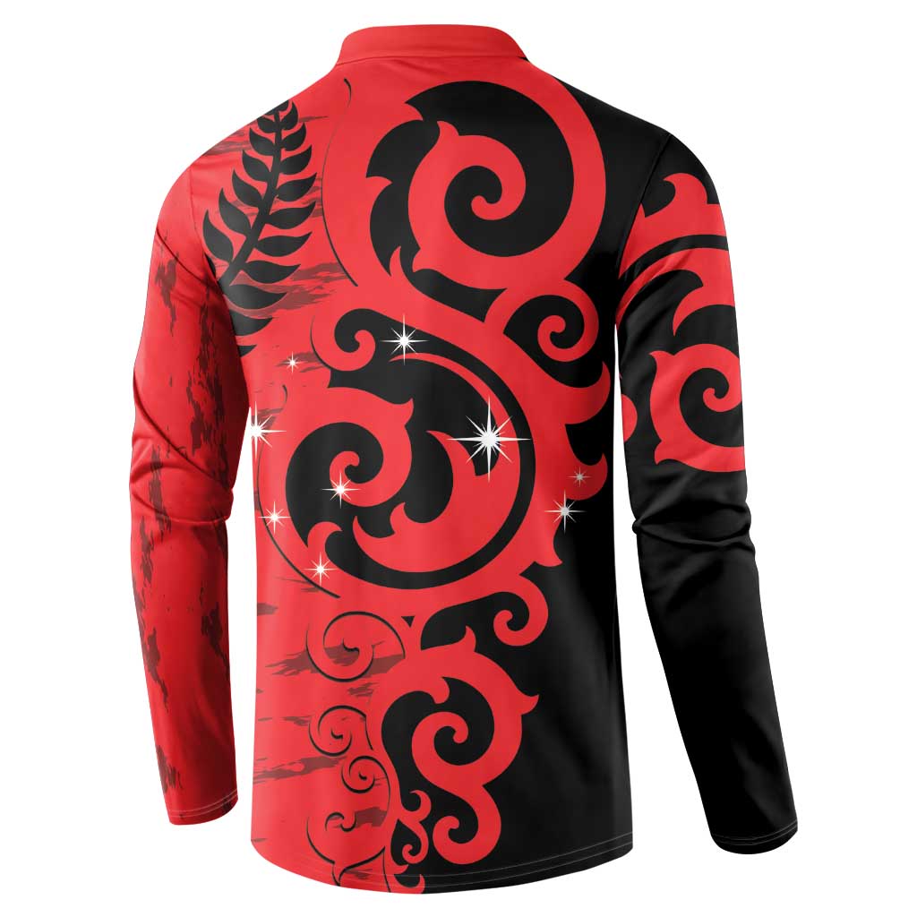 New Zealand Matariki Button Sweatshirt Maori New Year Koru Pattern LT22 - Polynesian Pride