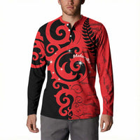 New Zealand Matariki Button Sweatshirt Maori New Year Koru Pattern LT22 - Polynesian Pride