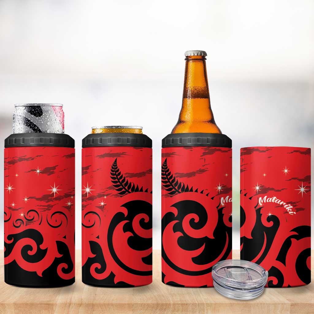New Zealand Matariki 4 in 1 Can Cooler Tumbler Maori New Year Koru Pattern LT22 - Polynesian Pride