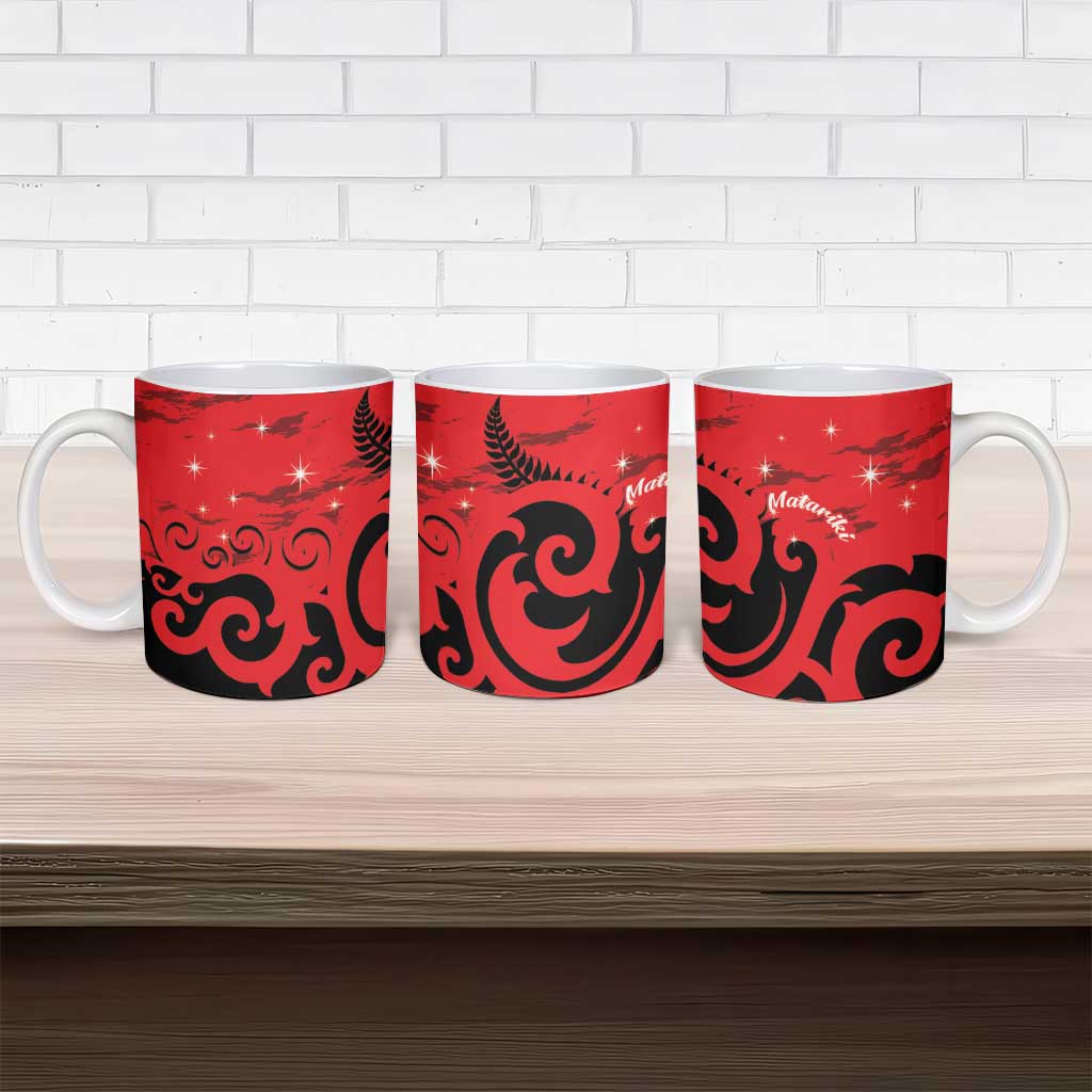 New Zealand Matariki Ceramic Mug Maori New Year Koru Pattern LT22 - Polynesian Pride