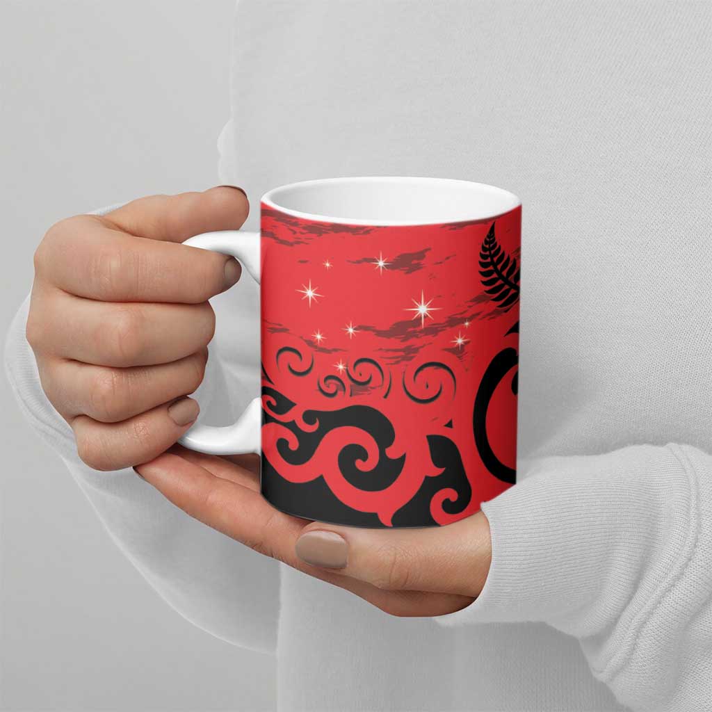 New Zealand Matariki Ceramic Mug Maori New Year Koru Pattern LT22 - Polynesian Pride