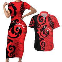 New Zealand Matariki Couples Matching Short Sleeve Bodycon Dress and Hawaiian Shirt Maori New Year Koru Pattern