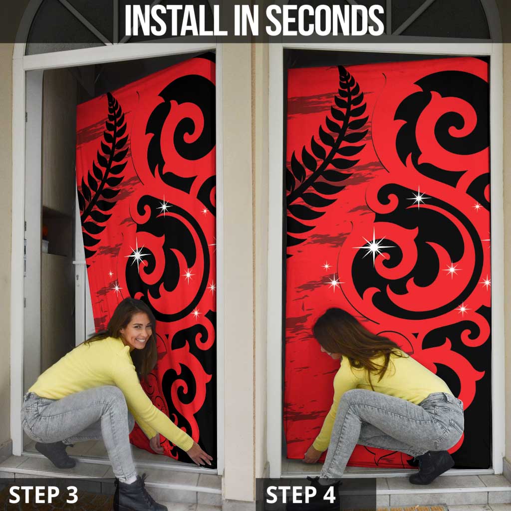 New Zealand Matariki Door Cover Maori New Year Koru Pattern LT22 - Polynesian Pride