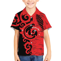 New Zealand Matariki Family Matching Off The Shoulder Long Sleeve Dress and Hawaiian Shirt Maori New Year Koru Pattern