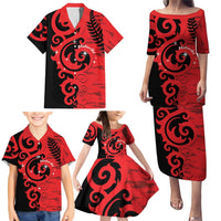 New Zealand Matariki Family Matching Puletasi and Hawaiian Shirt Maori New Year Koru Pattern