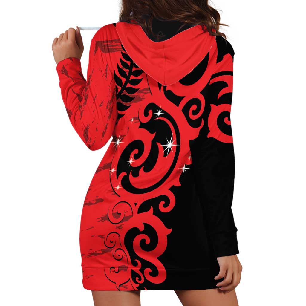 New Zealand Matariki Hoodie Dress Maori New Year Koru Pattern LT22 - Polynesian Pride