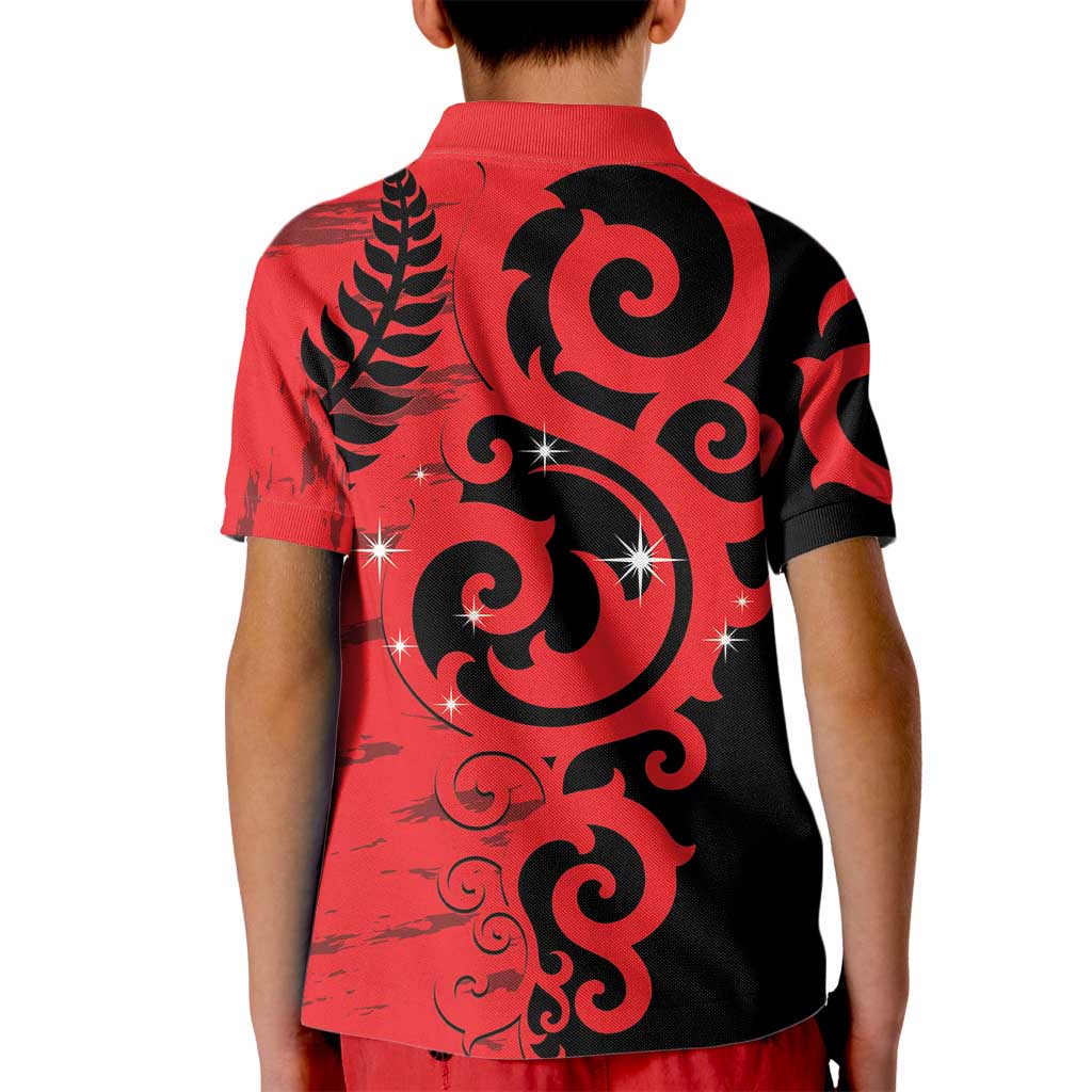 New Zealand Matariki Kid Polo Shirt Maori New Year Koru Pattern LT22 - Polynesian Pride