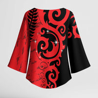 New Zealand Matariki Kimono Sleeve Blouse Maori New Year Koru Pattern