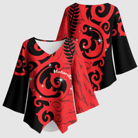 New Zealand Matariki Kimono Sleeve Blouse Maori New Year Koru Pattern