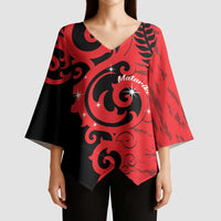 New Zealand Matariki Kimono Sleeve Blouse Maori New Year Koru Pattern