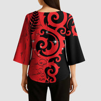 New Zealand Matariki Kimono Sleeve Blouse Maori New Year Koru Pattern