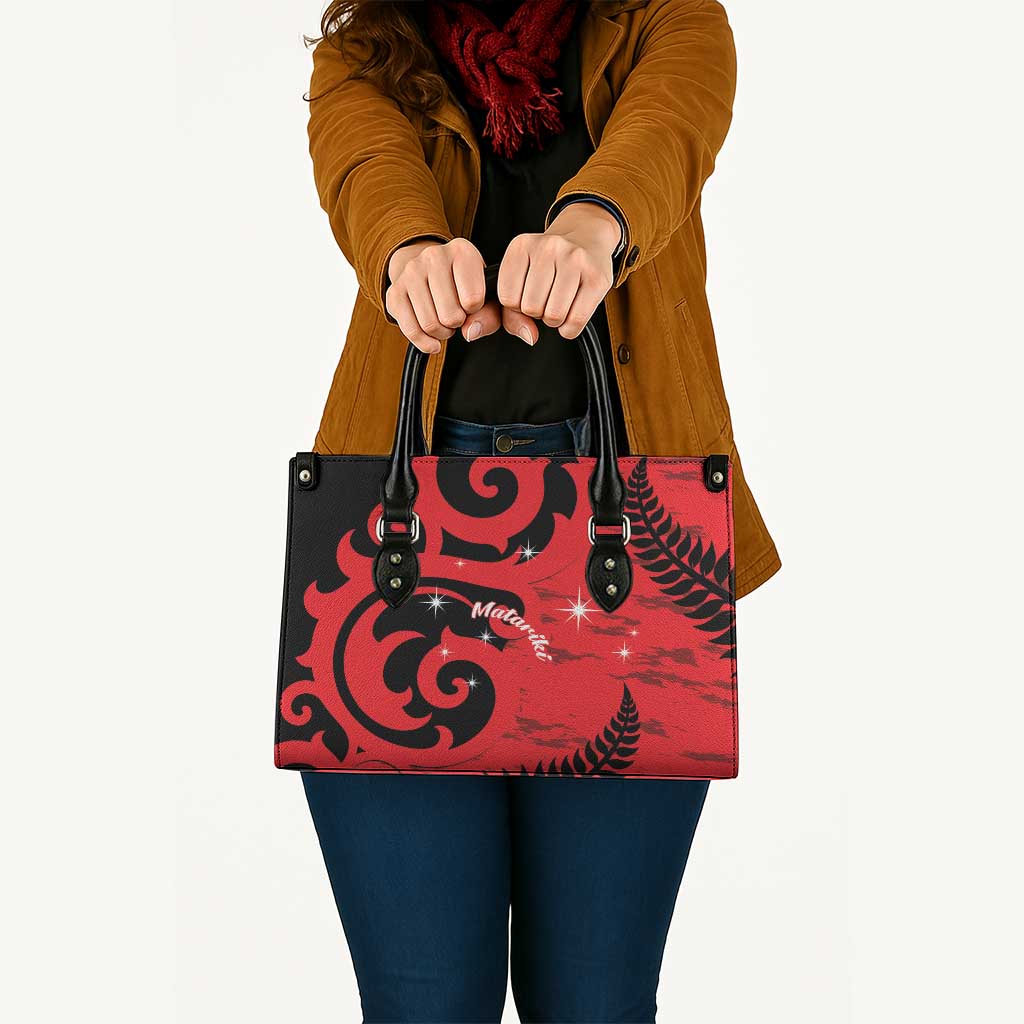 New Zealand Matariki Leather Bag Maori New Year Koru Pattern LT22 - Polynesian Pride