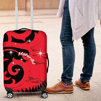 New Zealand Matariki Luggage Cover Maori New Year Koru Pattern LT22 Red - Polynesian Pride