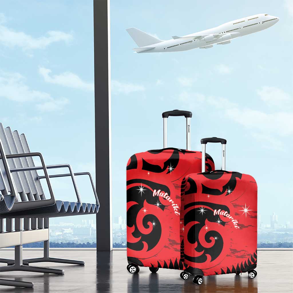 New Zealand Matariki Luggage Cover Maori New Year Koru Pattern LT22 - Polynesian Pride