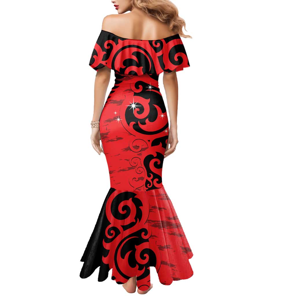 New Zealand Matariki Mermaid Dress Maori New Year Koru Pattern LT22 - Polynesian Pride