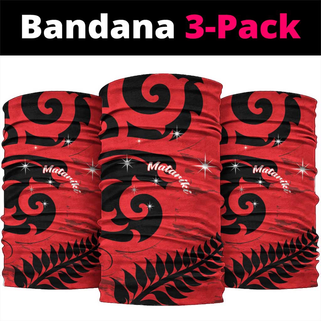 New Zealand Matariki Neck Gaiter Maori New Year Koru Pattern LT22 package One Size: 25*50cm Red - Polynesian Pride