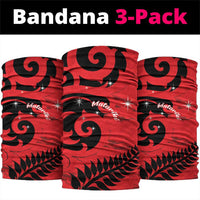 New Zealand Matariki Neck Gaiter Maori New Year Koru Pattern LT22 package One Size: 25*50cm Red - Polynesian Pride