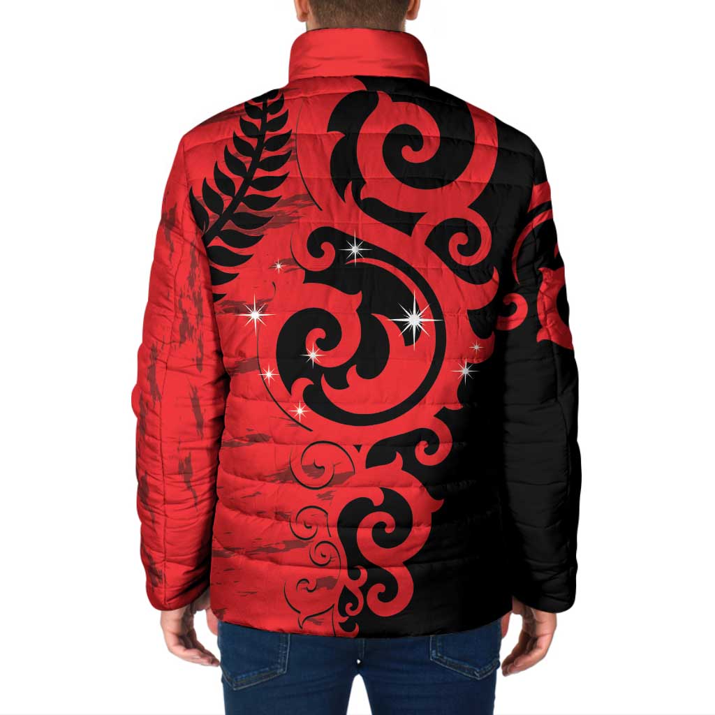New Zealand Matariki Padded Jacket Maori New Year Koru Pattern LT22 - Polynesian Pride