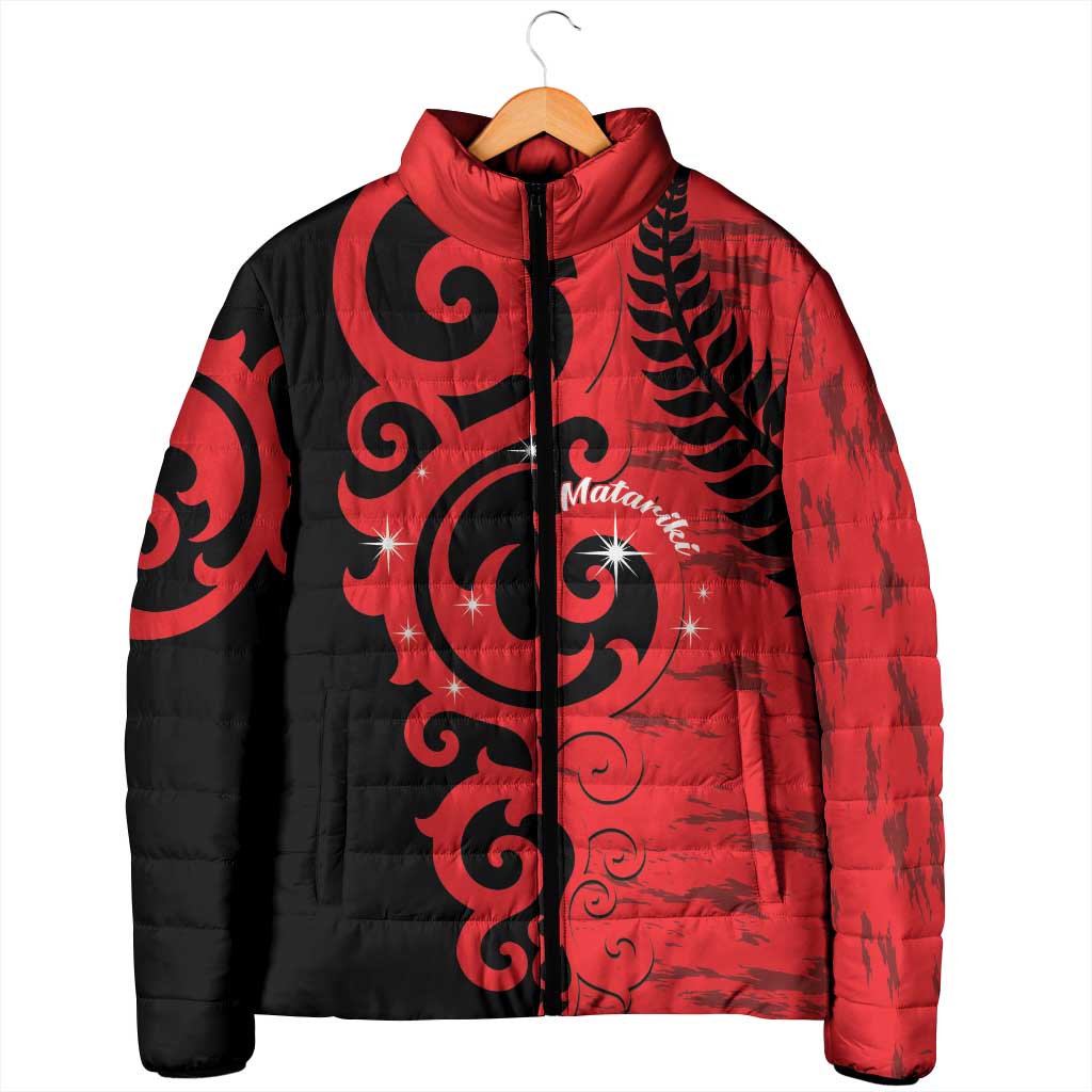 New Zealand Matariki Padded Jacket Maori New Year Koru Pattern LT22 - Polynesian Pride